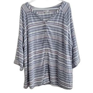 CJ Banks Striped Button-up Shirt